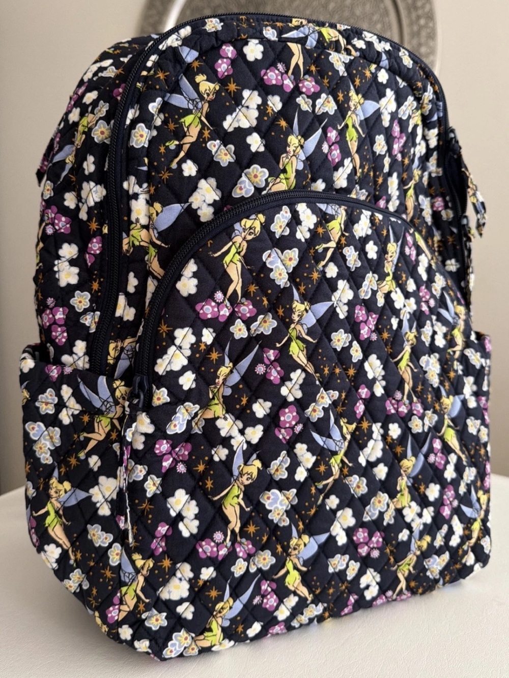 NWT Vera Bradley Disney Tinkerbell Essential Large Backpack- Navy Blue